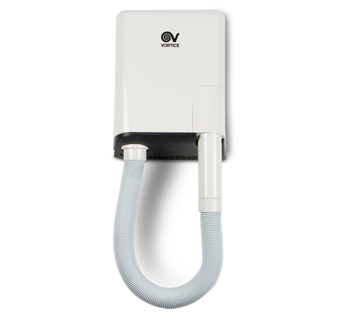 Vortice VORTDRY - Asciugacapelli a muro con tubo flessibile e timer