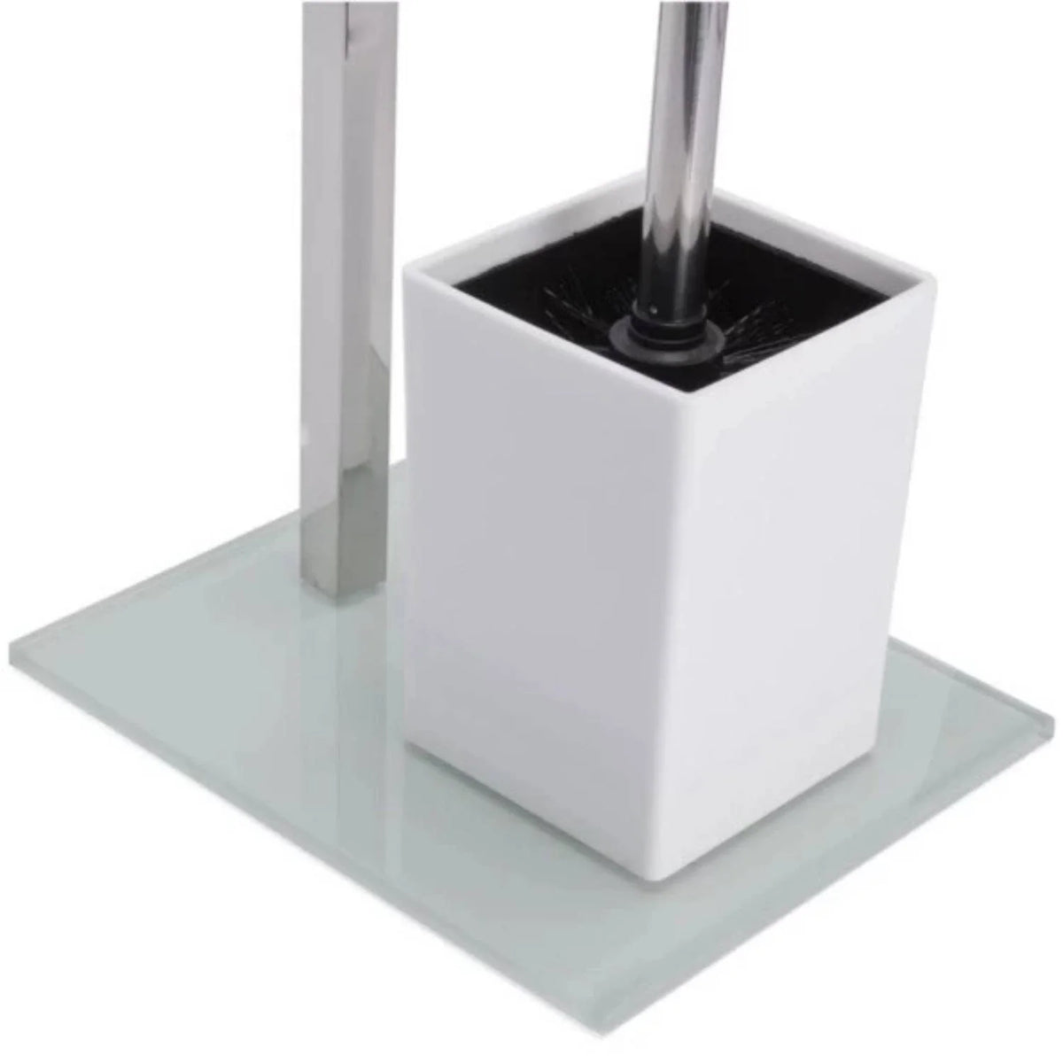 Piantana Portarotolo e Scopino, Colore Bianco