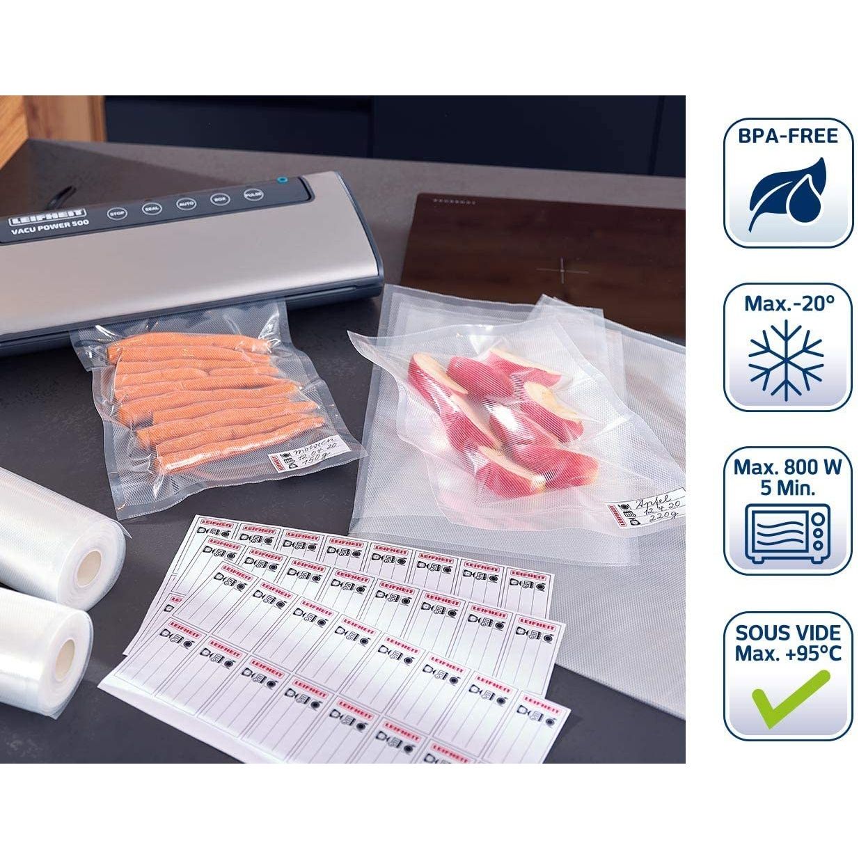 Leifheit Sacchetti per Sottovuoto 30 x 40 cm, 3240 Trasparente