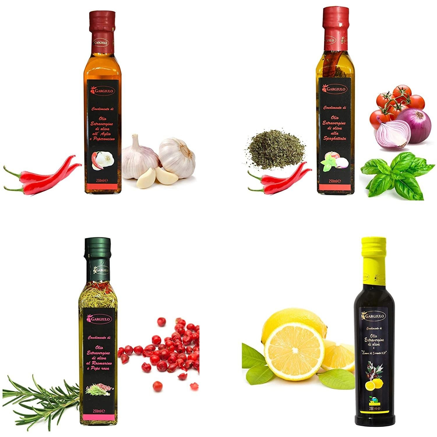 Olio Extravergine D’Oliva Mix 4 Bottiglie Di Olio Extravergine D’Oliva Aromatico da 250 ML