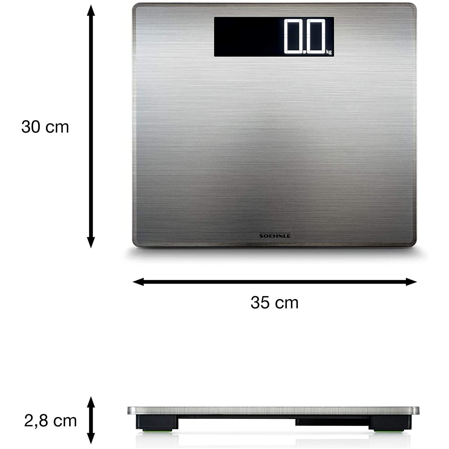 Soehnle Bilancia Pesapersone Digitale In Acciaio con Display Lcd Large e Anti-Impronte