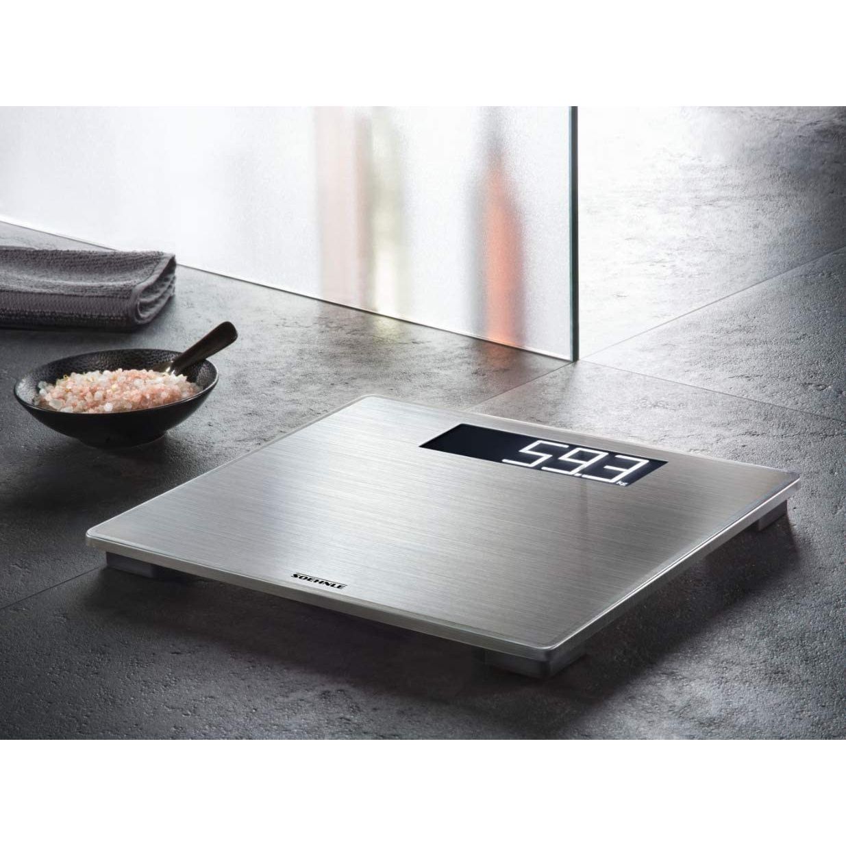Soehnle Bilancia Pesapersone Digitale In Acciaio con Display Lcd Large e Anti-Impronte