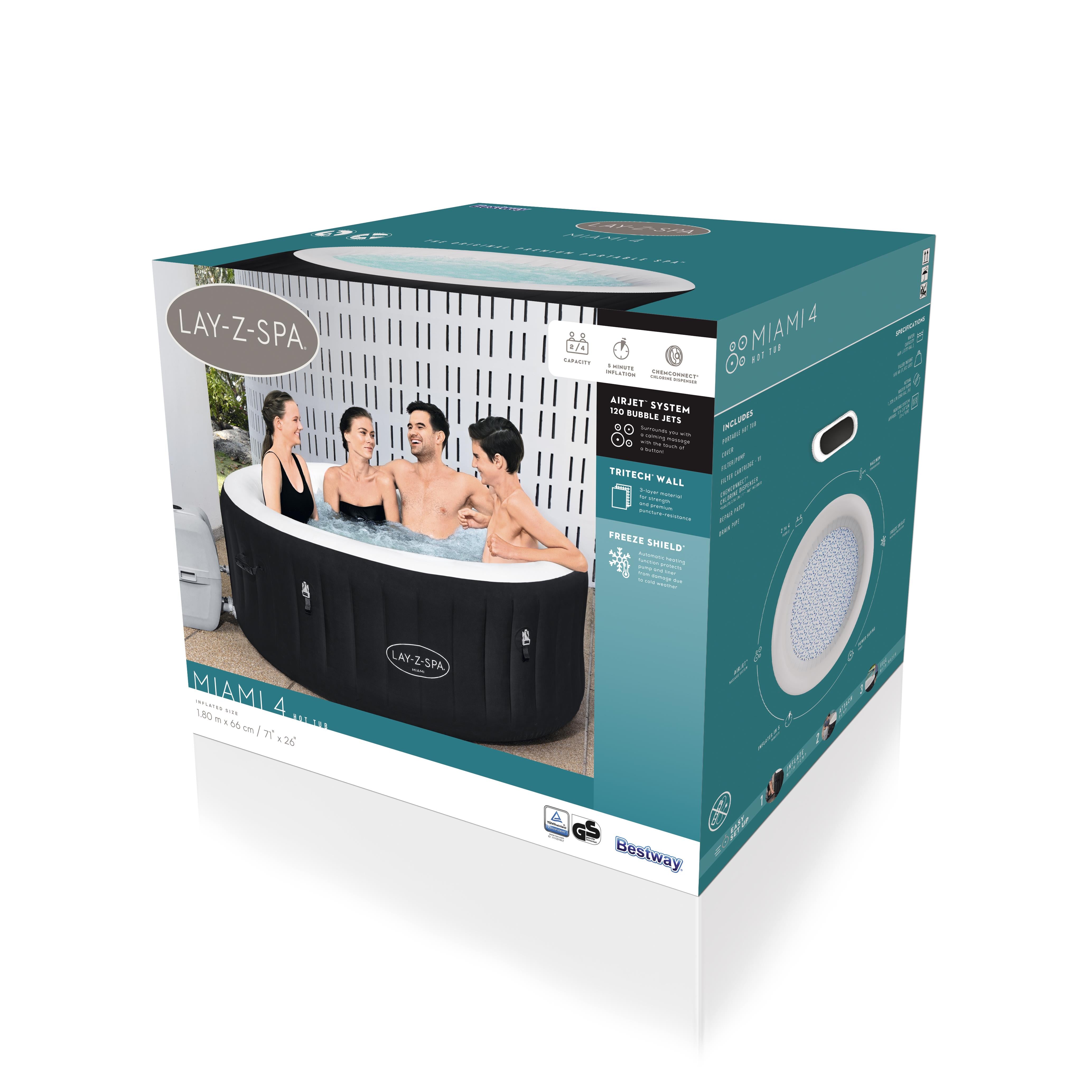 Bestway Lay-Z-Spa Miami AirJet – Idromassaggio gonfiabile 2–4 persone