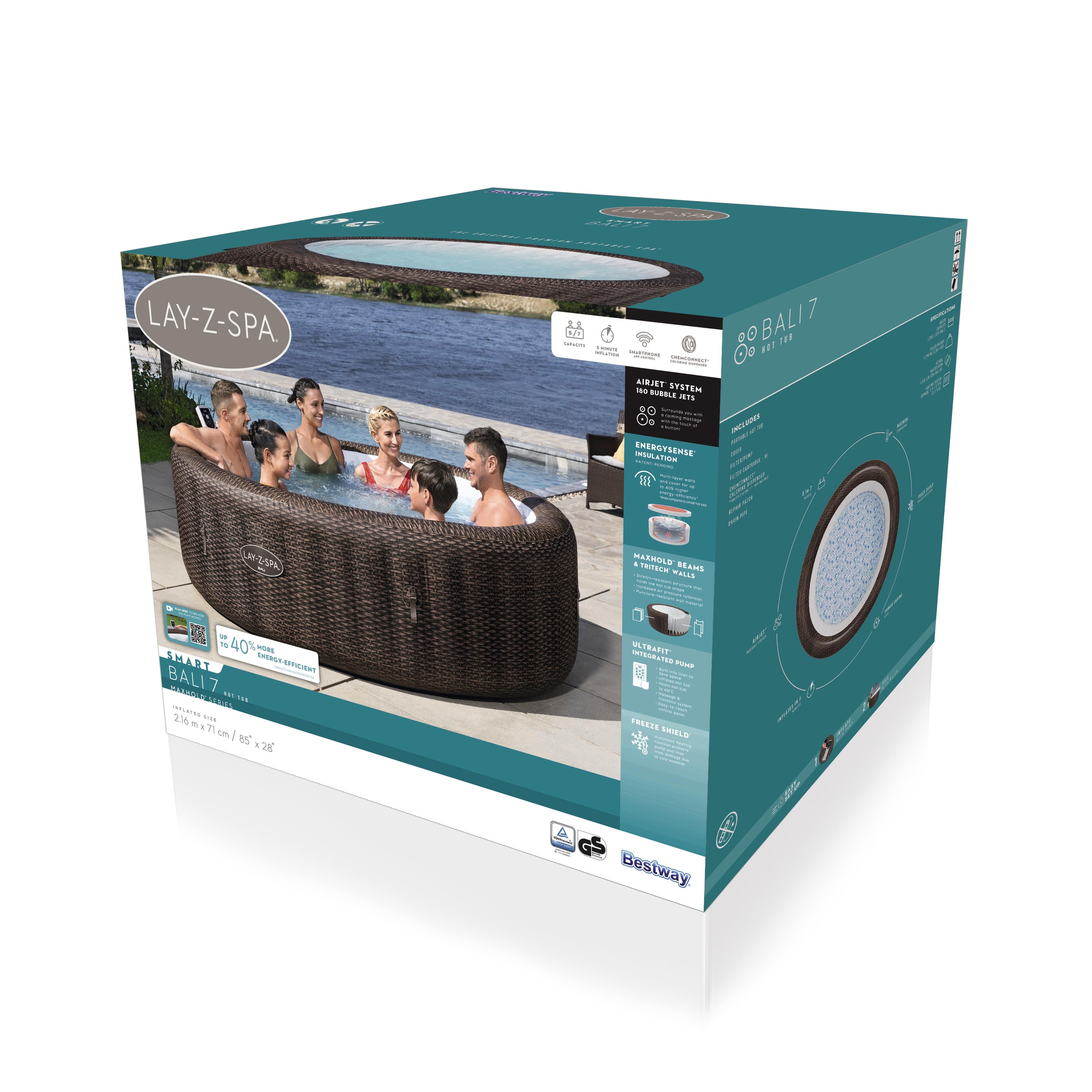 Bestway Lay-Z-Spa Bali AirJet – Idromassaggio gonfiabile 5–7 persone marrone