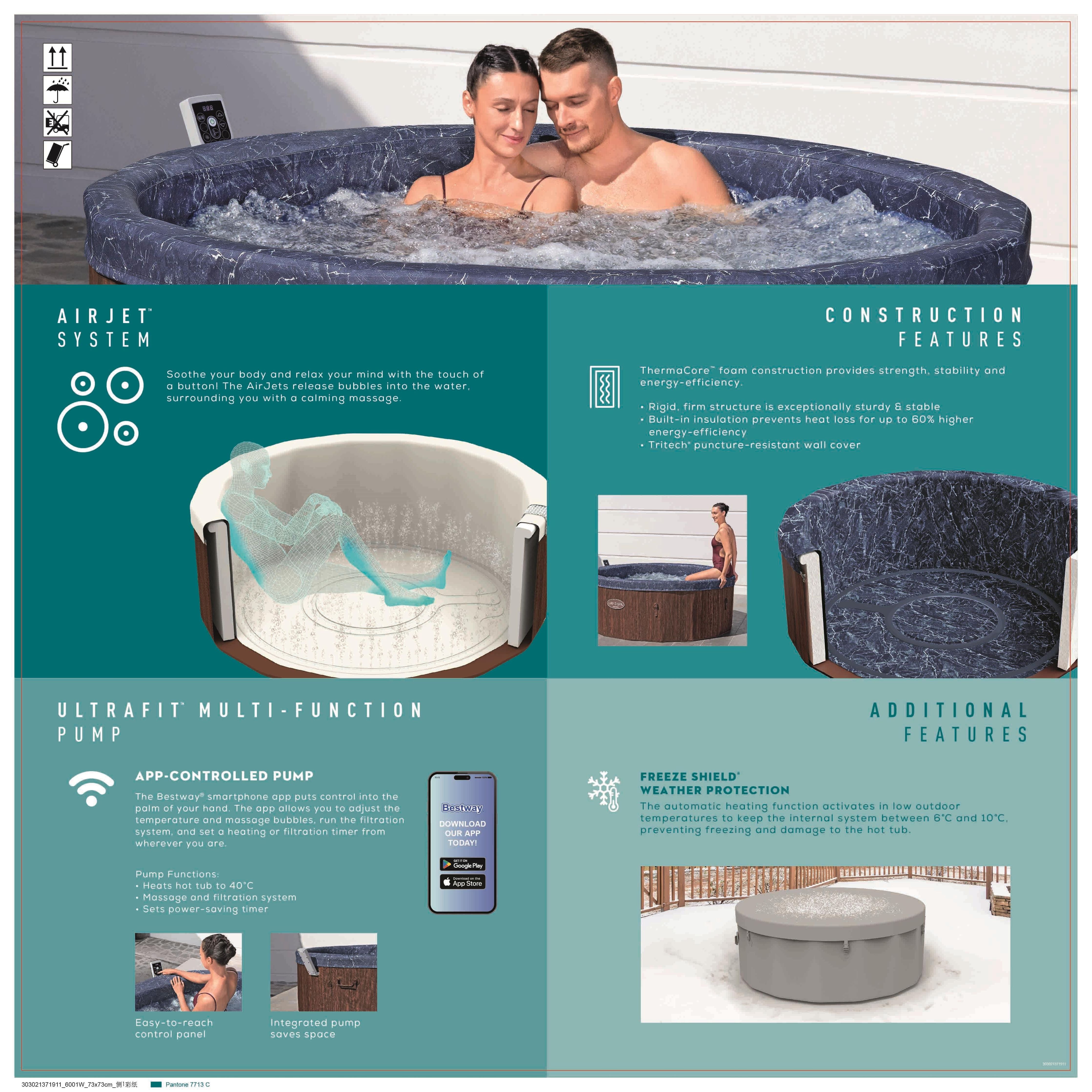 Bestway Lay-Z-Spa Toronto Smart AirJet – Idromassaggio premium 5-7 persone WiFi