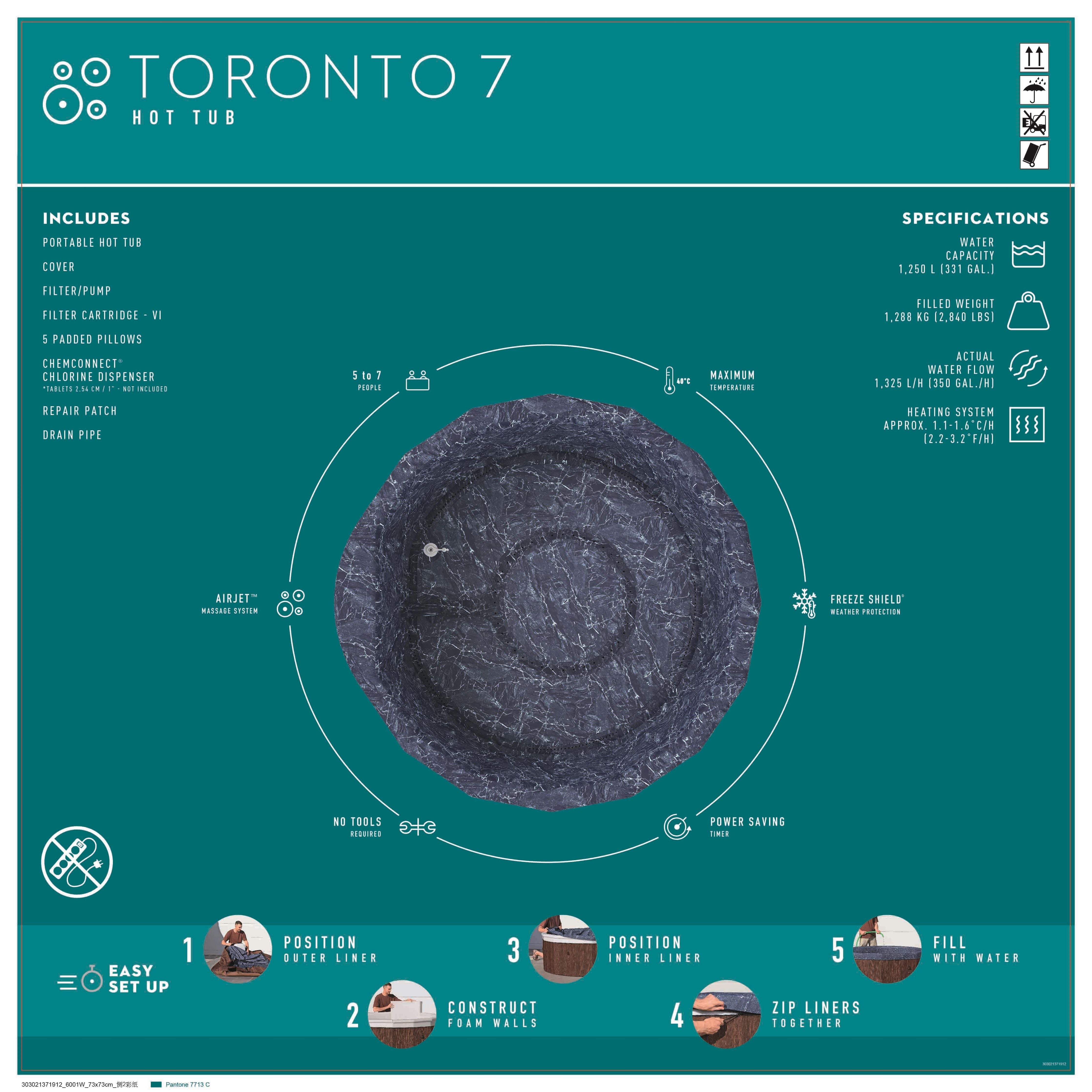 Bestway Lay-Z-Spa Toronto Smart AirJet – Idromassaggio premium 5-7 persone WiFi