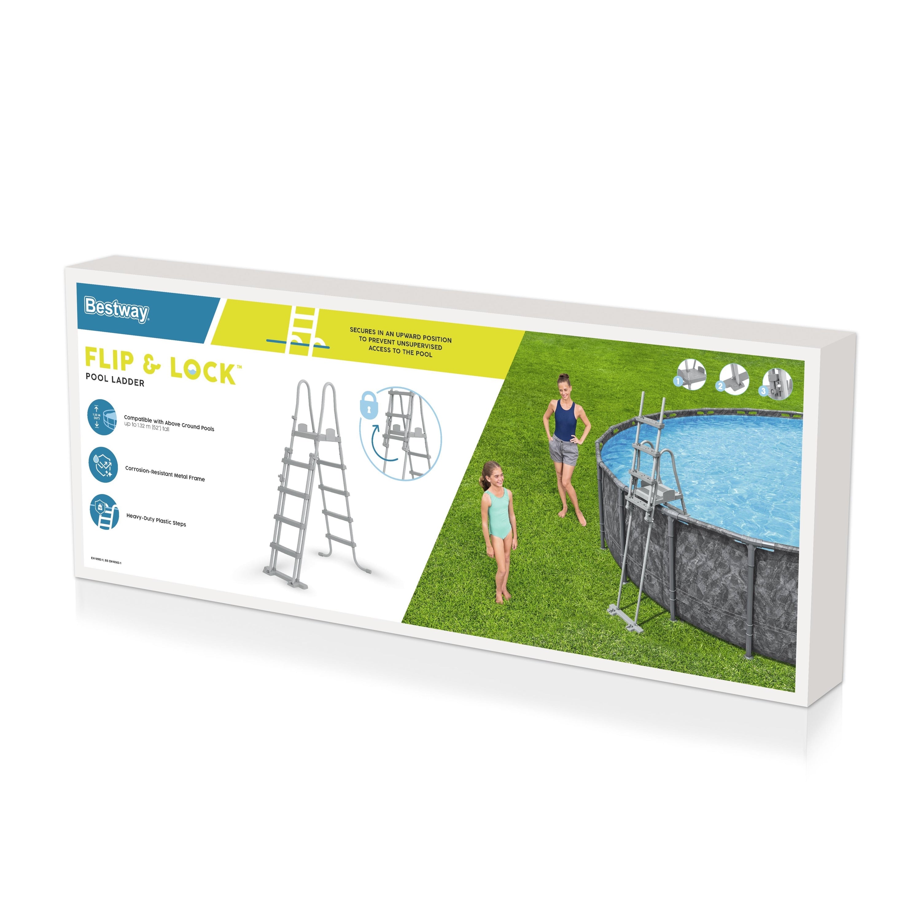 Scaletta di Sicurezza Piscina Bestway – Accesso stabile con gradini antiscivolo (107/122/132 cm)