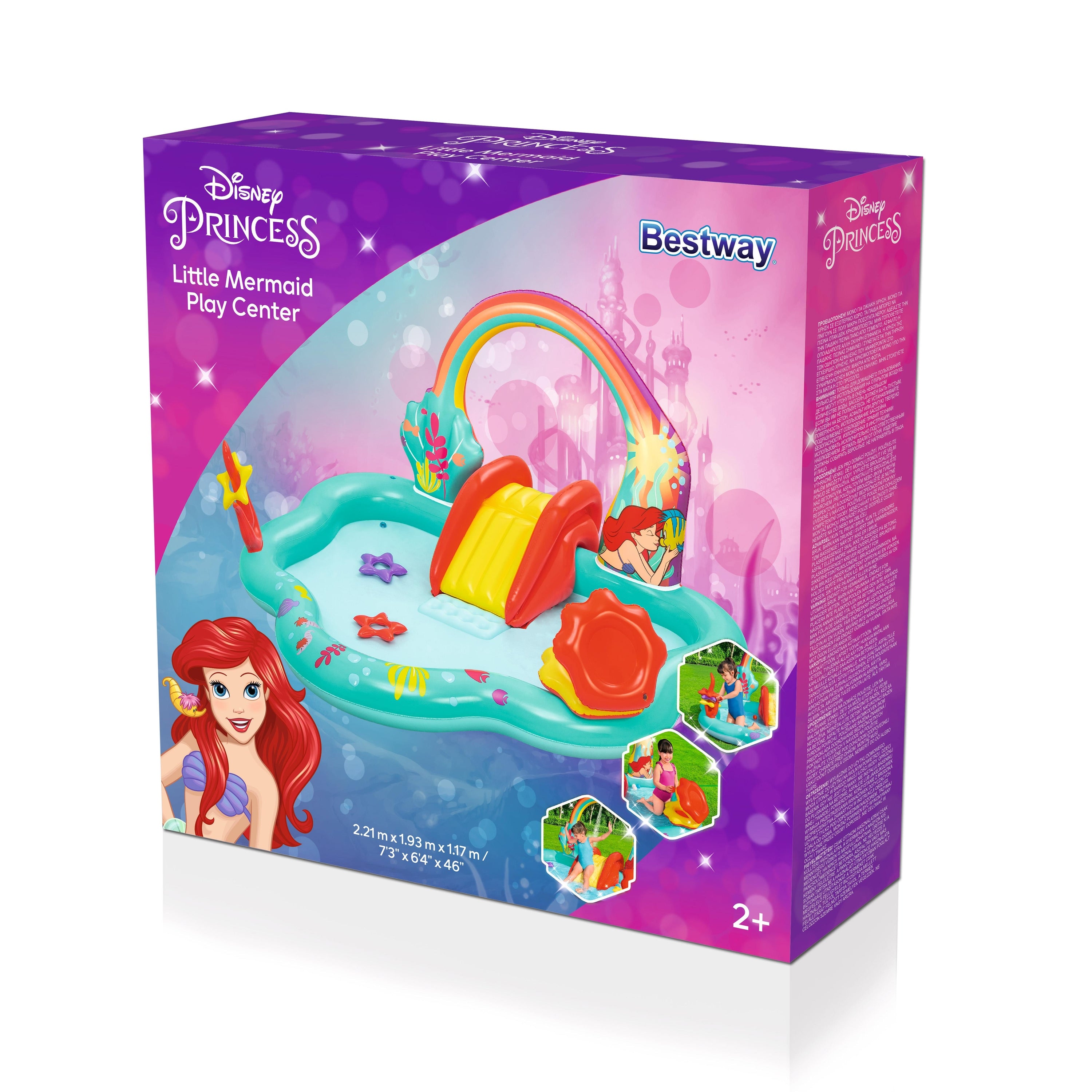 Bestway Playcenter Gonfiabile Disney Little Mermaid – piscina gioco con scivolo e spruzzo