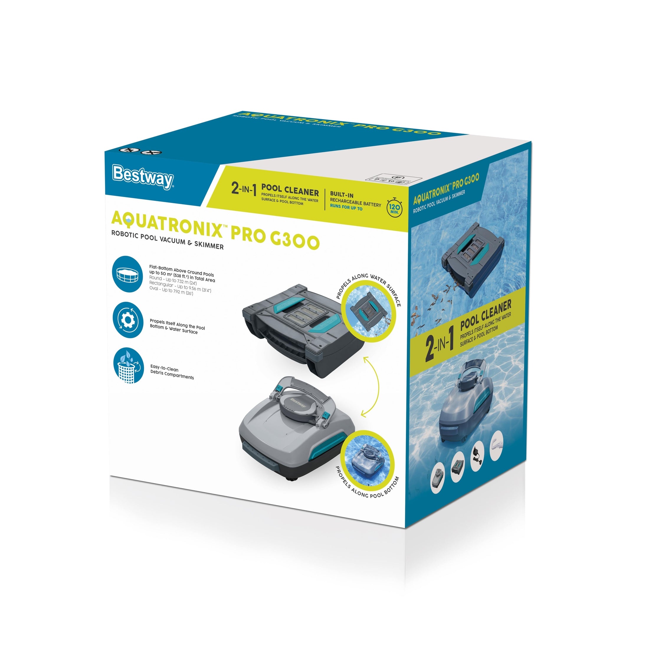 Bestway AquaTronix Pro G300 – Robot Pulitore Piscina 2in1 Aspiratore + Skimmer