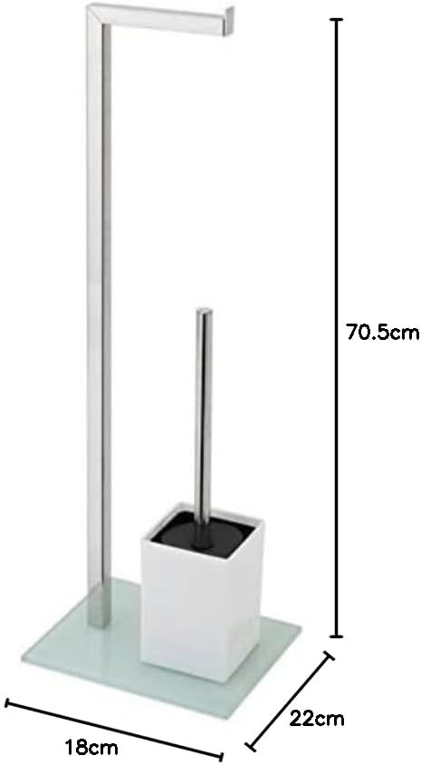 Piantana Portarotolo e Scopino, Colore Bianco