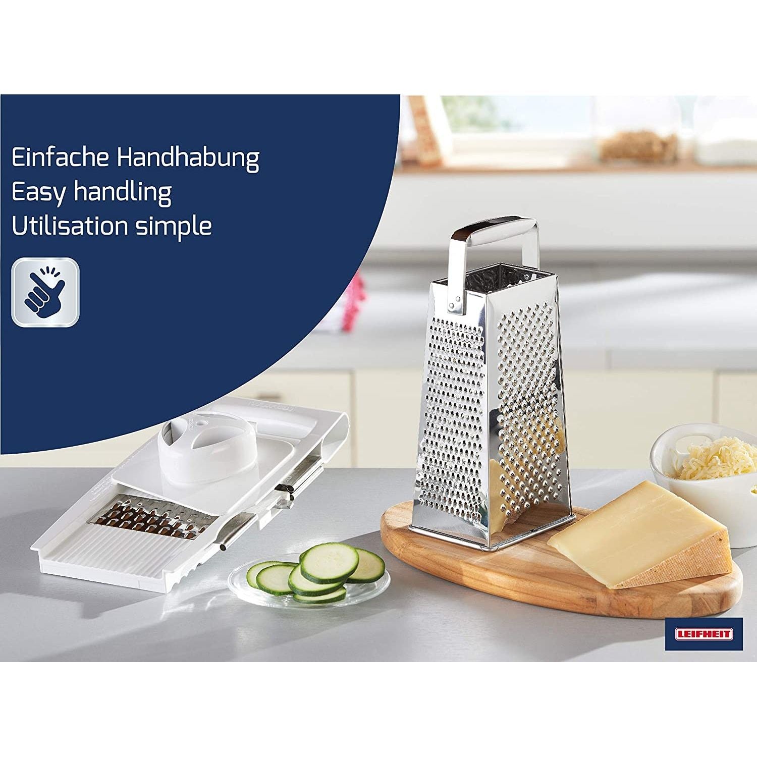 Leifheit Quadrata Grattugia, 10.8 x 8.4 x 23.8 cm