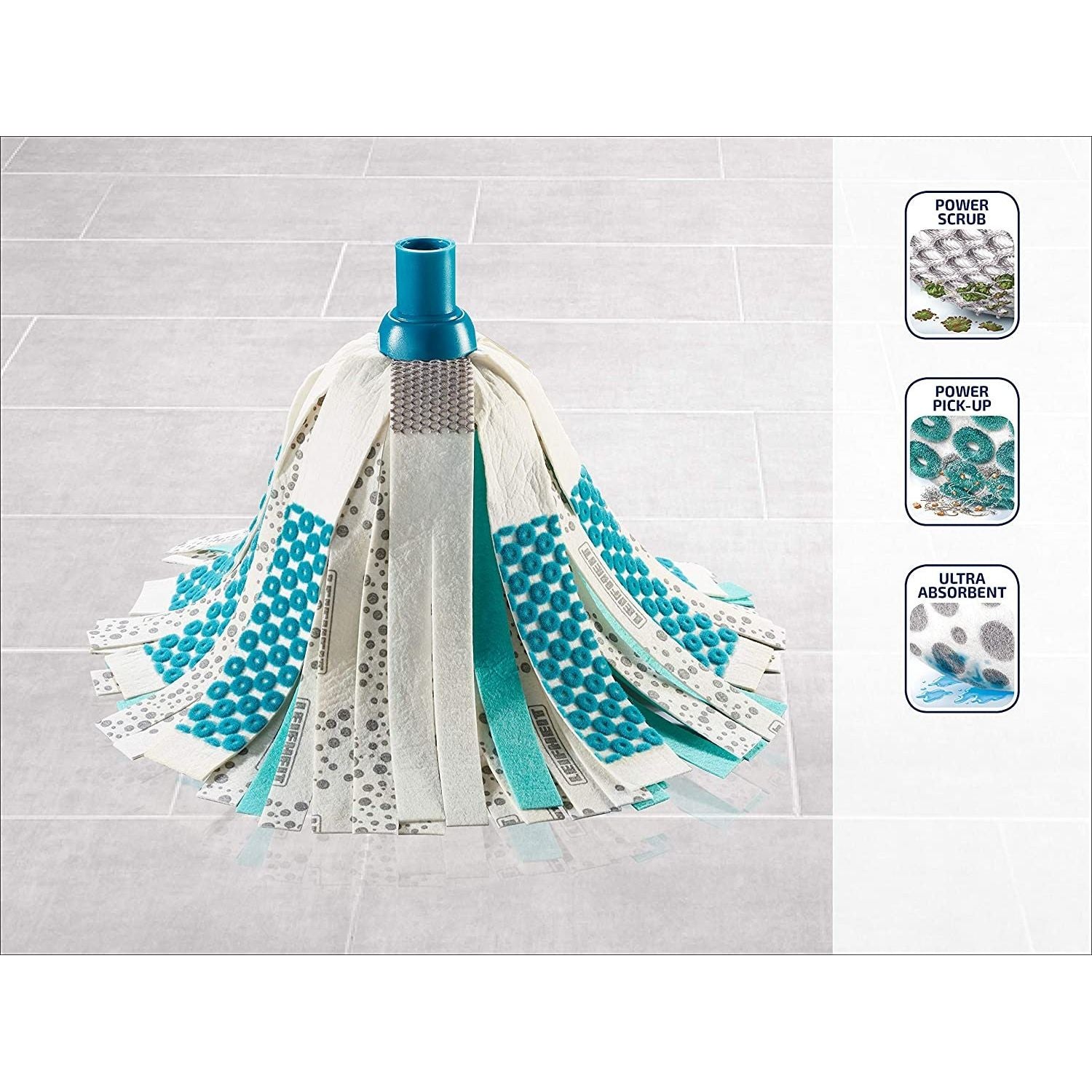 Leifheit Testina Sostitutiva Lavapavimenti A Frange, Classic Power 3 in 1, 40 x 30 x 10.5 cm