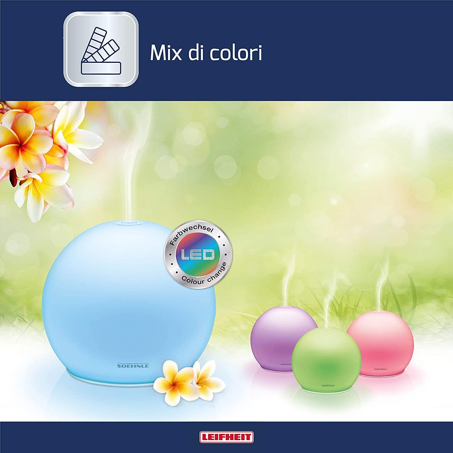 Soehnle Venezia Lampada LED Diffusore Aromi con Cambio Colori