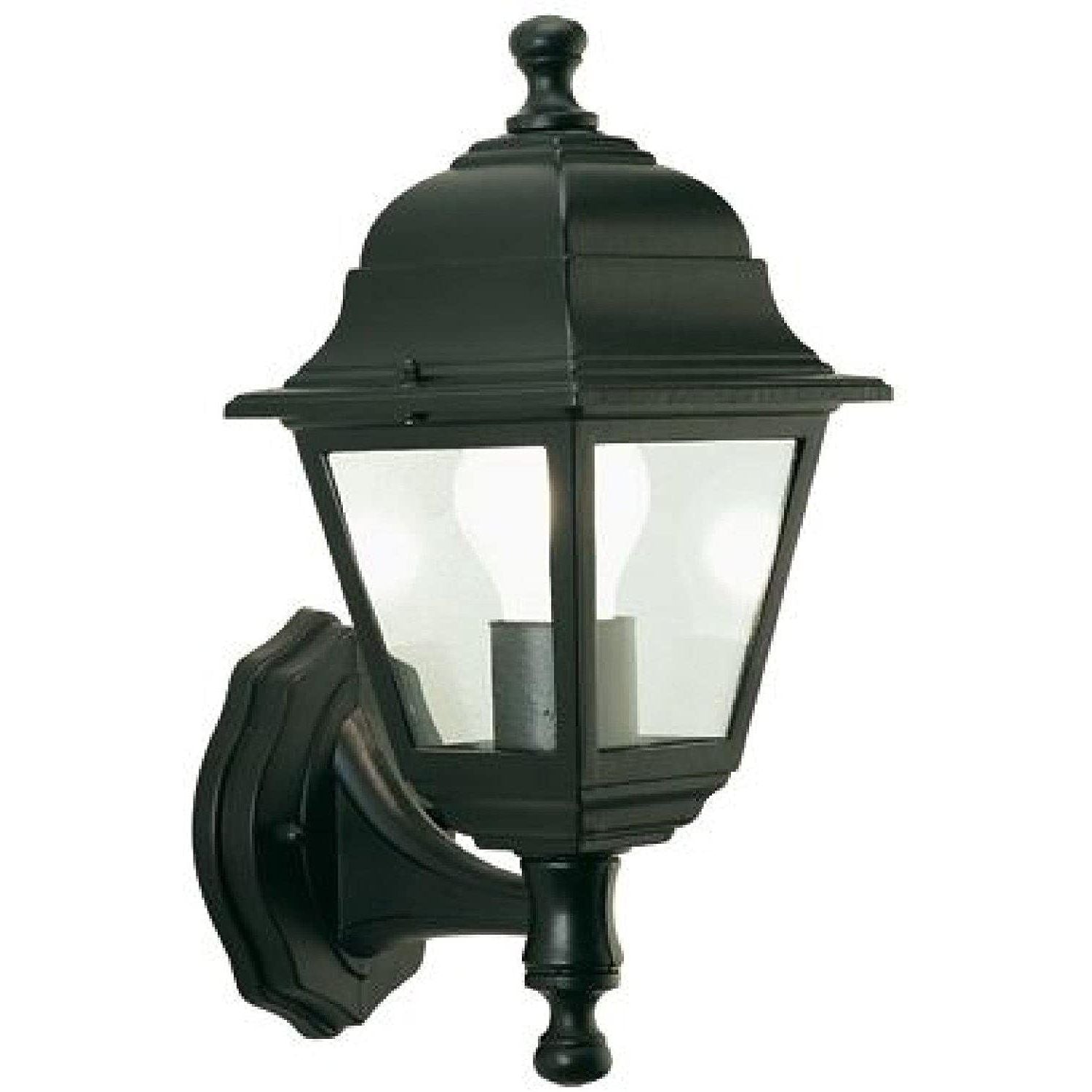 Sovill Lanterna A Parete Montante Struttura In Alluminio Pressofuso Verniciata Nera