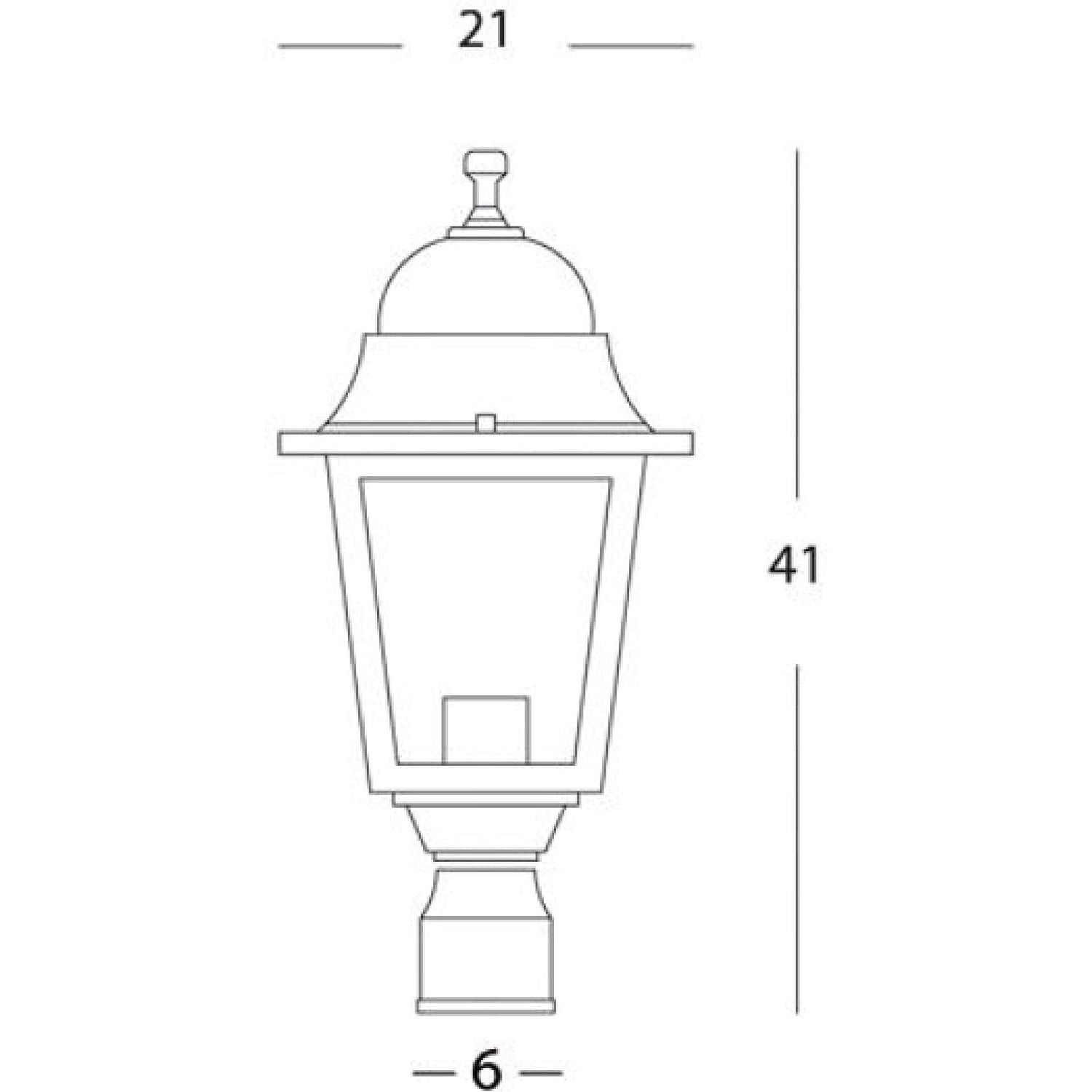 Sovil Linea Quadrata Testa-palo da Esterno in Pressofusione di Alluminio, diametro 60 mm