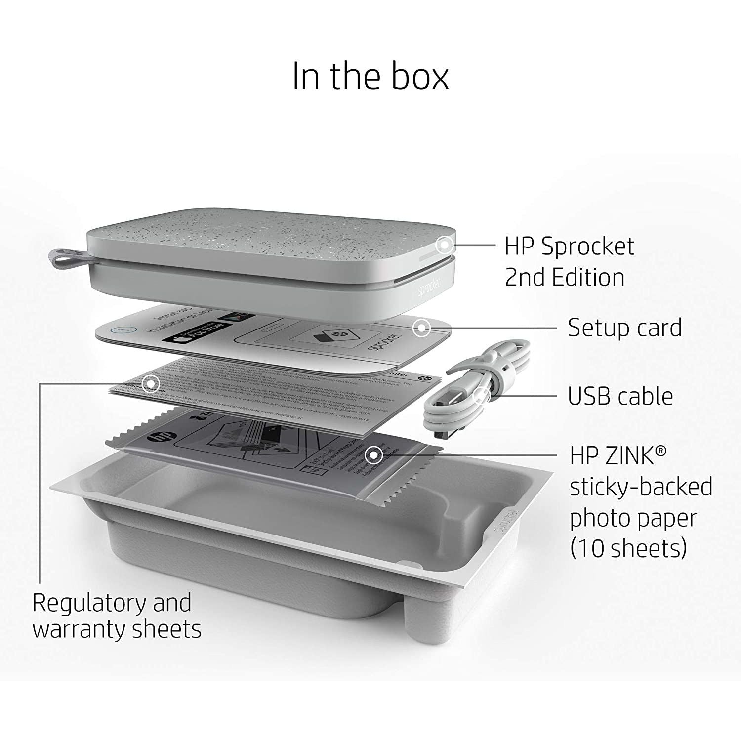 HP SPROCKET 200 STAMPANTE WHITE GARANZIA UFFICIALE POLYPHOTO