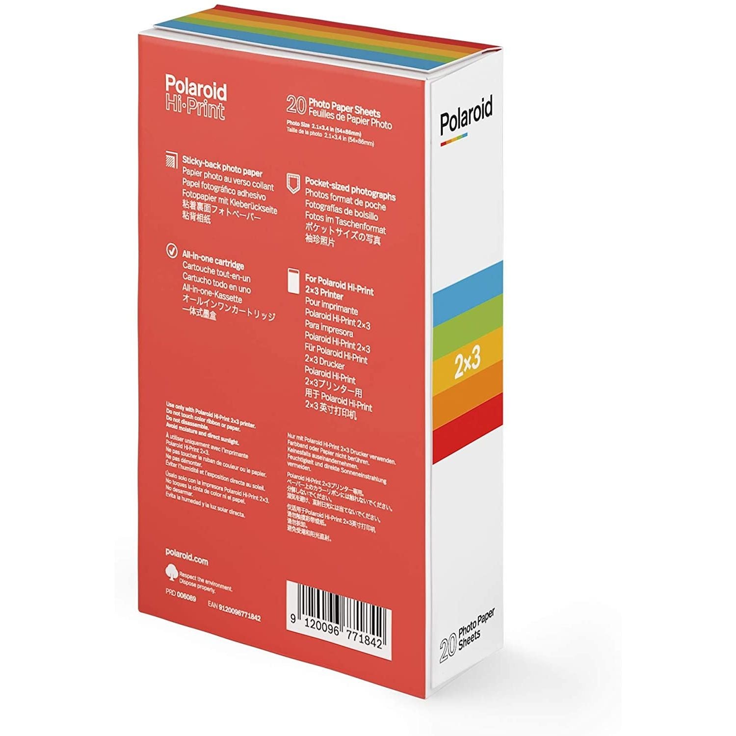 Polaroid Hi Print 2x3 Paper Cartridge 20 fogli