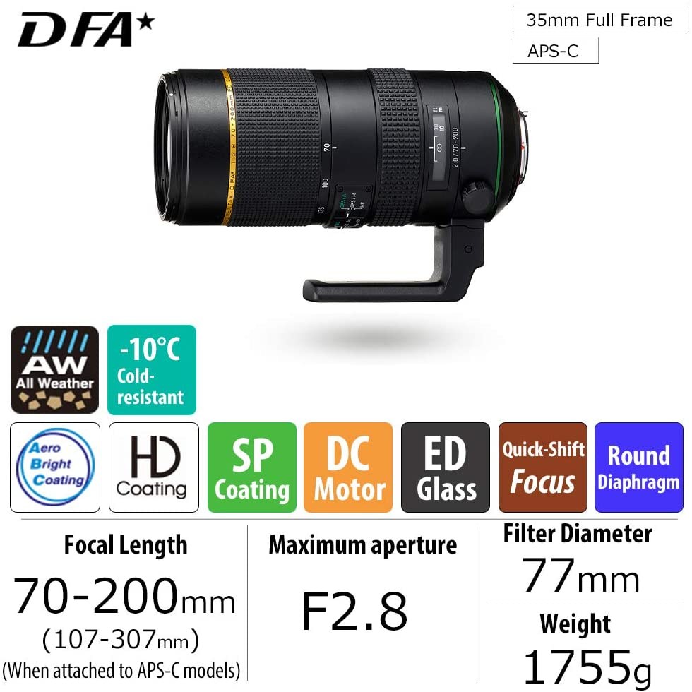 PENTAX HD D-FA 70-200 F2,8 ED DC AW GARANZIA FOWA 4 ANNI