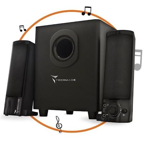 CASSE 2.1 TECHMADE TM-V2209U BLACK - GARANZIA ITALIA 2 ANNI