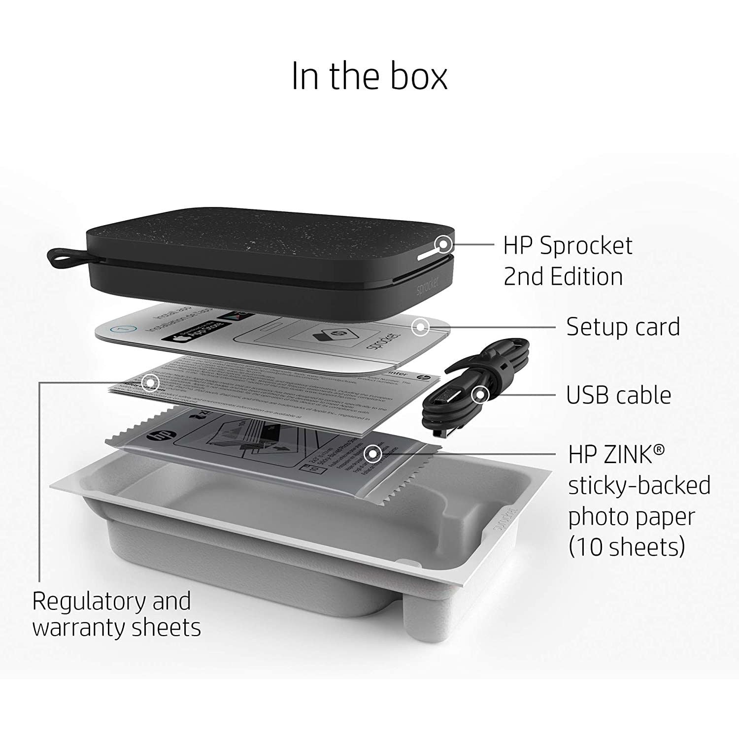 HP SPROCKET 200 STAMPANTE BLACK GARANZIA UFFICIALE POLYPHOTO