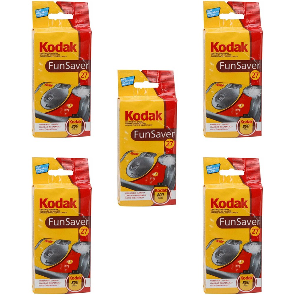 Kodak Funsaver Fotocamera Usa e Getta 27 Foto Flash (Confezione da 5)
