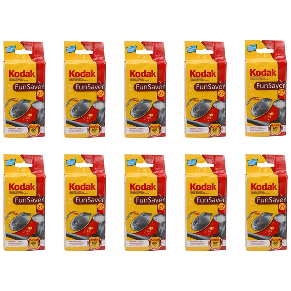 Kodak Funsaver Fotocamera Usa e Getta 27 Foto Flash (Confezione da 10) - SPEDIZIONE GRATUITA