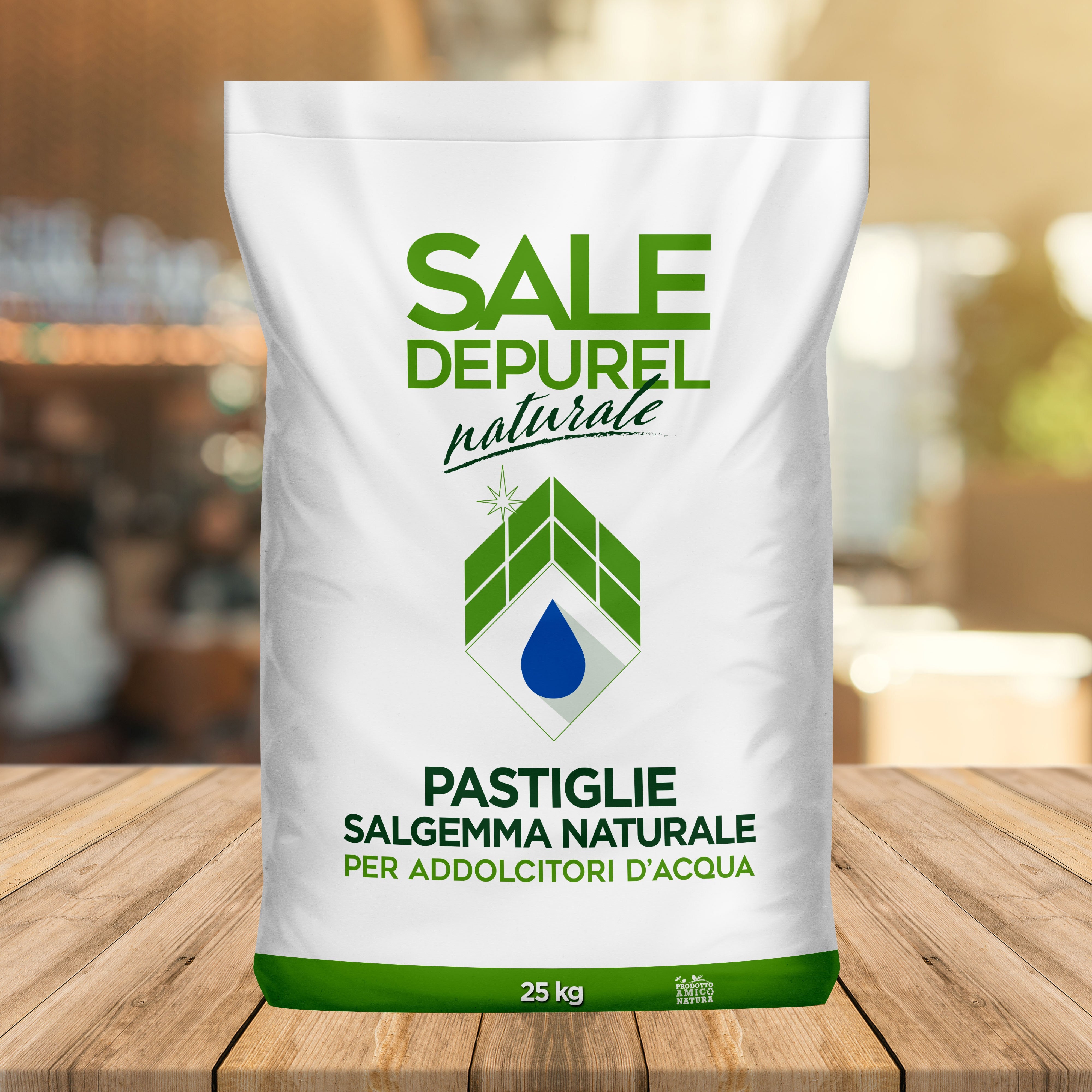 Italkali Pastiglie di Sale Naturale DEPUREL Pastiglie Per Addolcitori Acqua Sacchi da 25 Kg (2 Pallet - 2000 Kg)