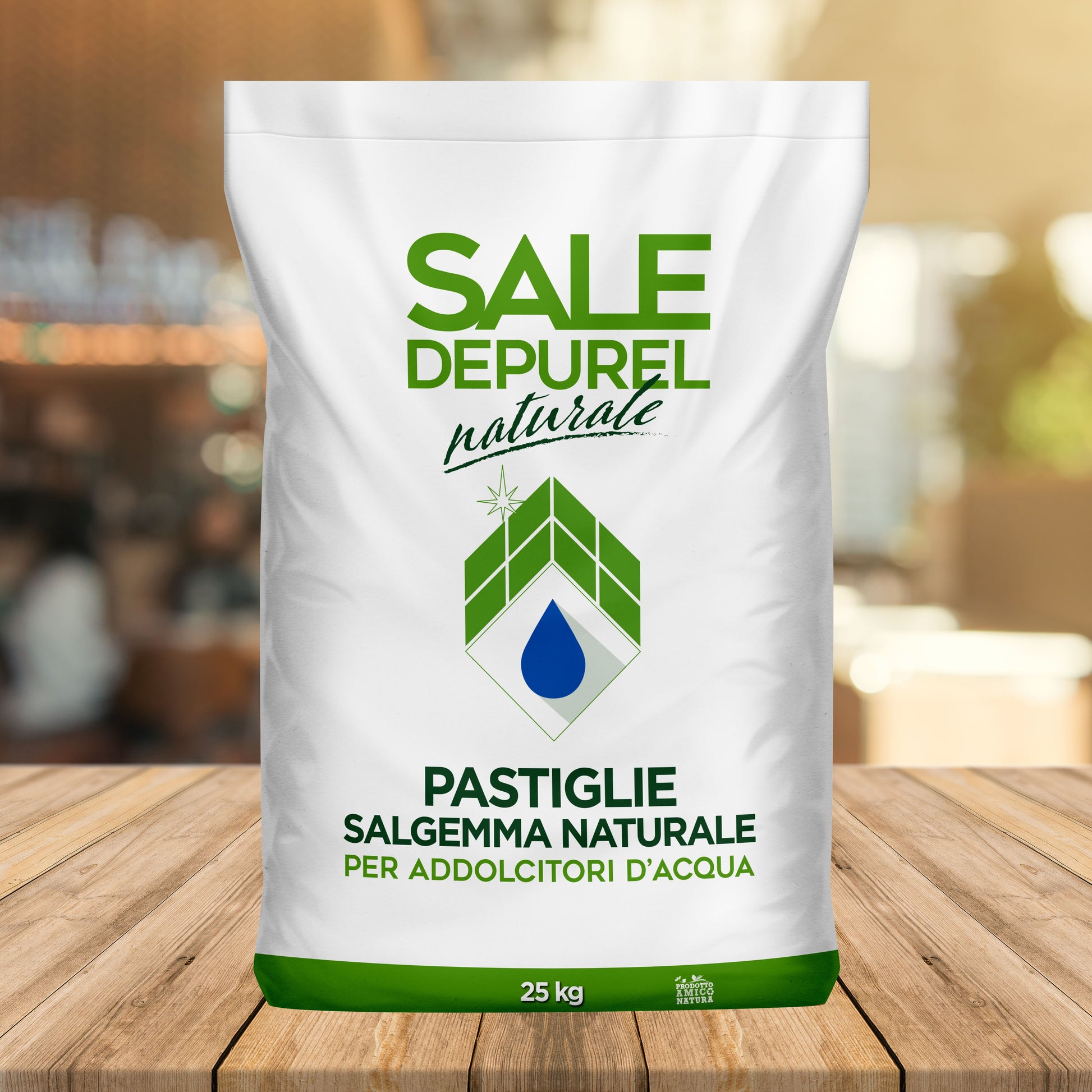 Italkali Pastiglie di Sale Naturale DEPUREL Pastiglie Per Addolcitori Acqua Sacchi da 25 Kg (3 Pallet - 3000 Kg)