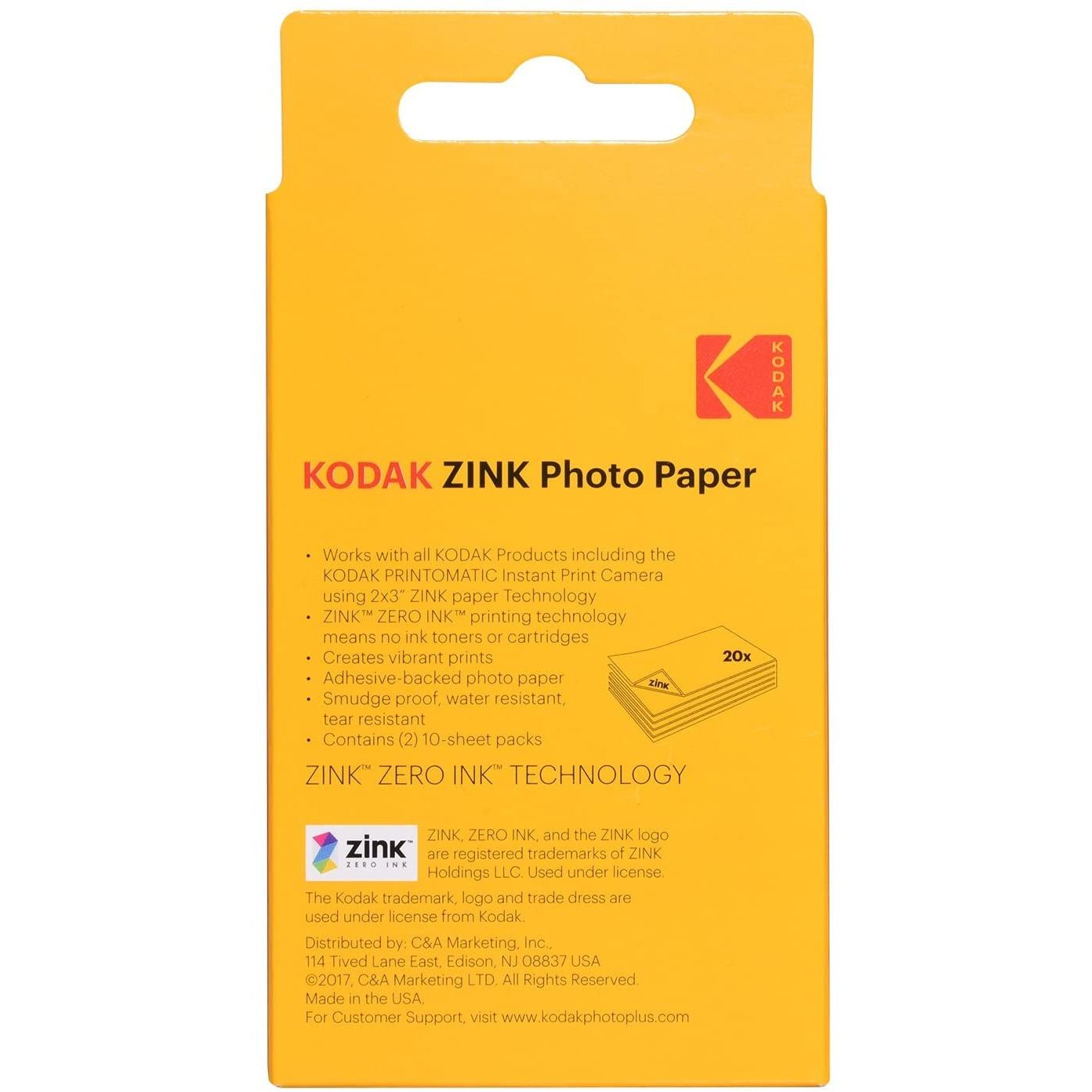 Kodak Zink carta 20 foto 50x76mm