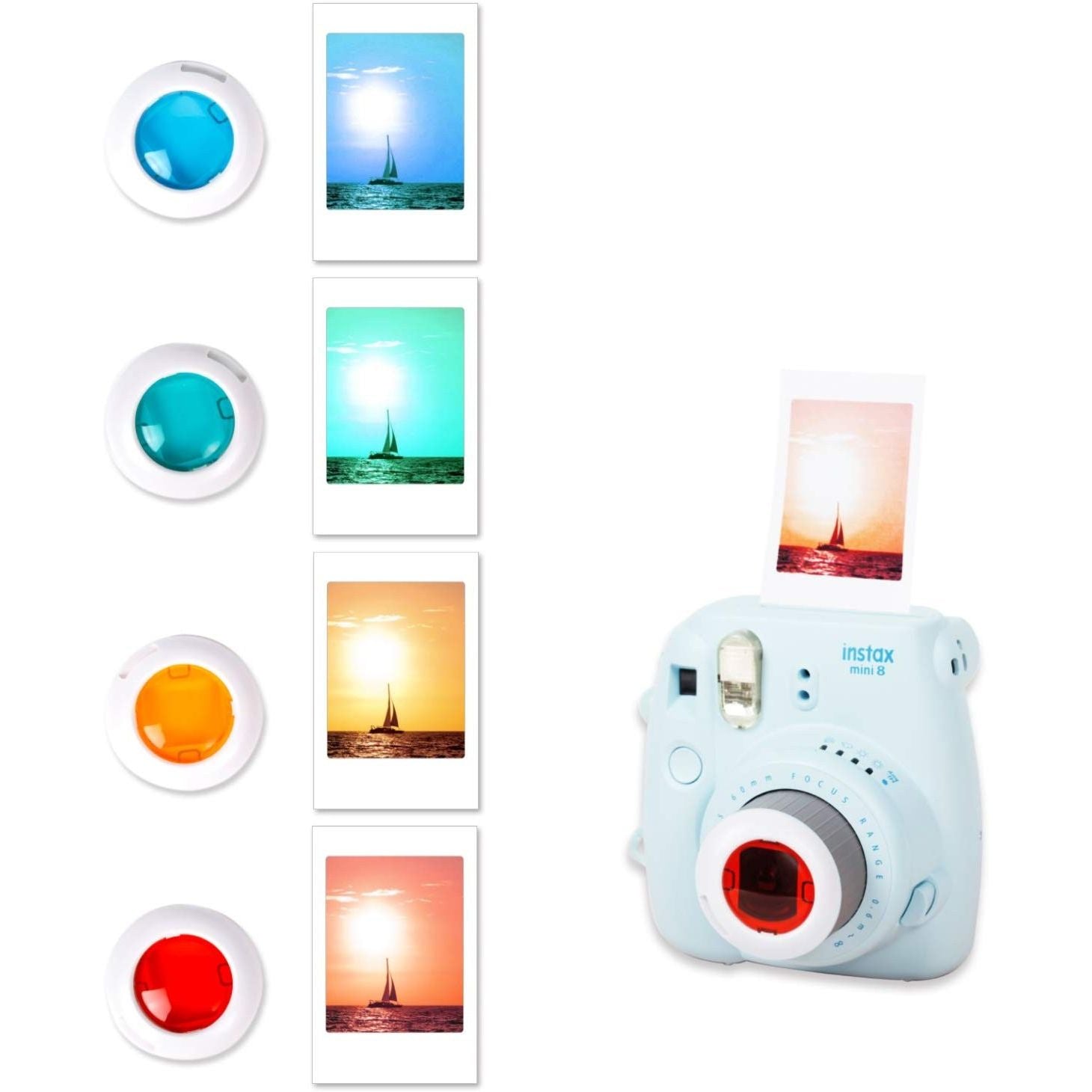 Inca Camera Case 11 in 1 (ICE BLUE) Kit Accessori Per Mini 7, Mini 7s, Mini 8, Mini 9, Mini 11, Mini 12