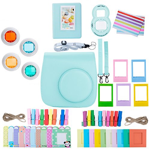 Inca Camera Case 11 in 1 (ICE BLUE) Kit Accessori Per Mini 7, Mini 7s, Mini 8, Mini 9, Mini 11, Mini 12