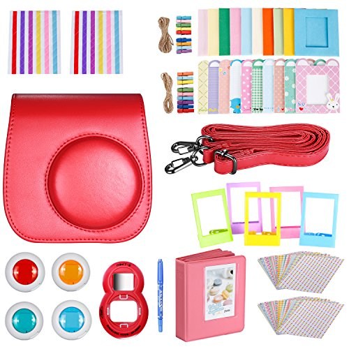 Inca Camera Case 11 in 1 (RED) Kit Accessori Per Mini 7, Mini 7s, Mini 8, Mini 9, Mini 11 e Mini 12