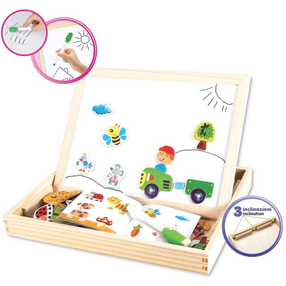 Grandi Giochi Lavagna Legno 2 in 1 Fattoria