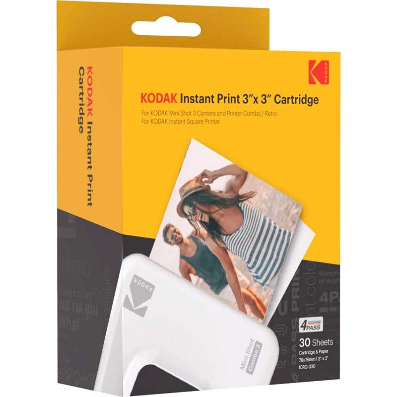 KODAK INSTANT PRINT 3X3" PAPER 30 Sheet Ink Ribbon ICRG-330