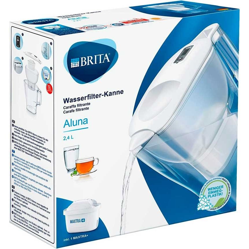 Brita Aluna Caraffa Filtrante con 1 Filtro Maxtra+ Incluso 2,4 Lt