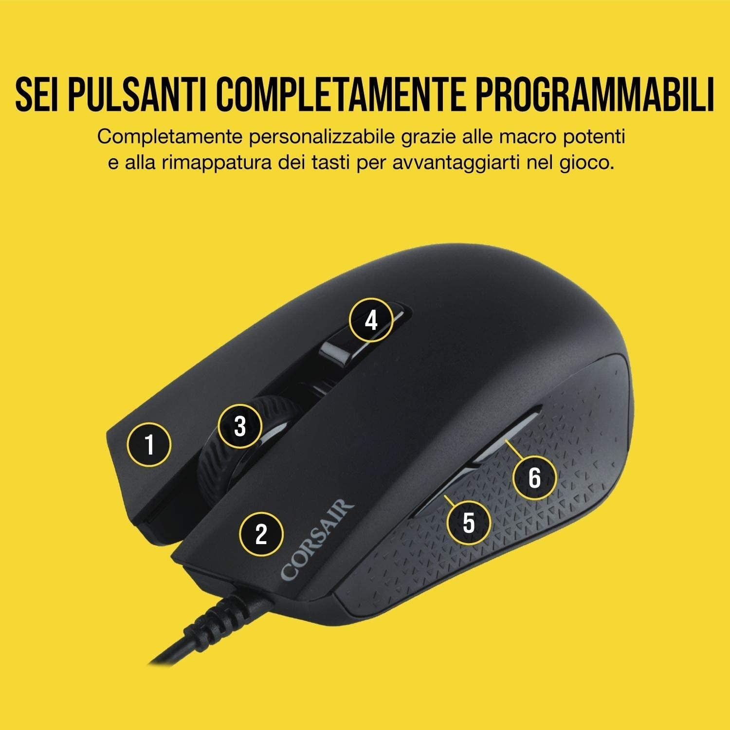 CORSAIR Harpoon PRO RGB, 12000DPI GARANZIA ITALIA POLYPHOTO 2 ANNI