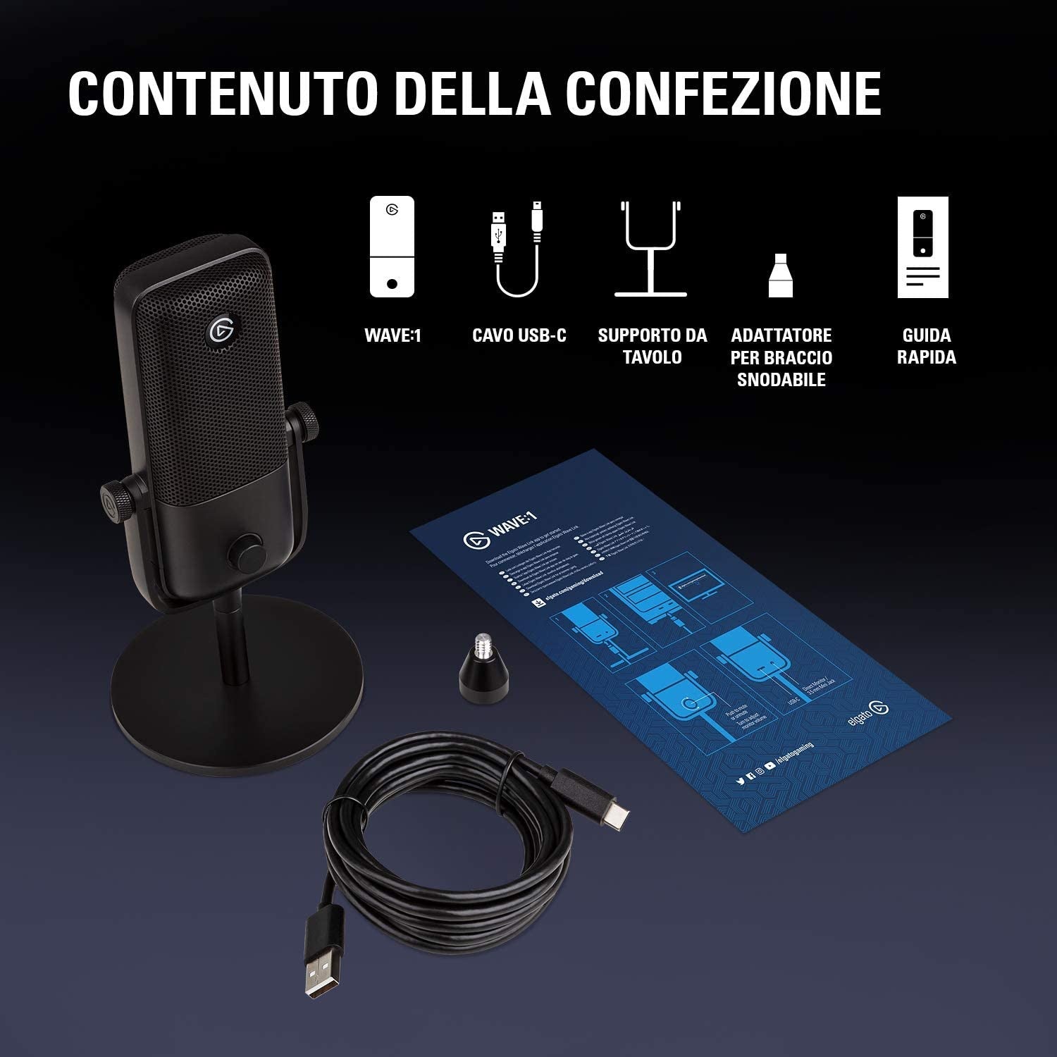 ELGATO WAVE:1 Microfono GARANZIA ITALIA POLYPHOTO 2 ANNI