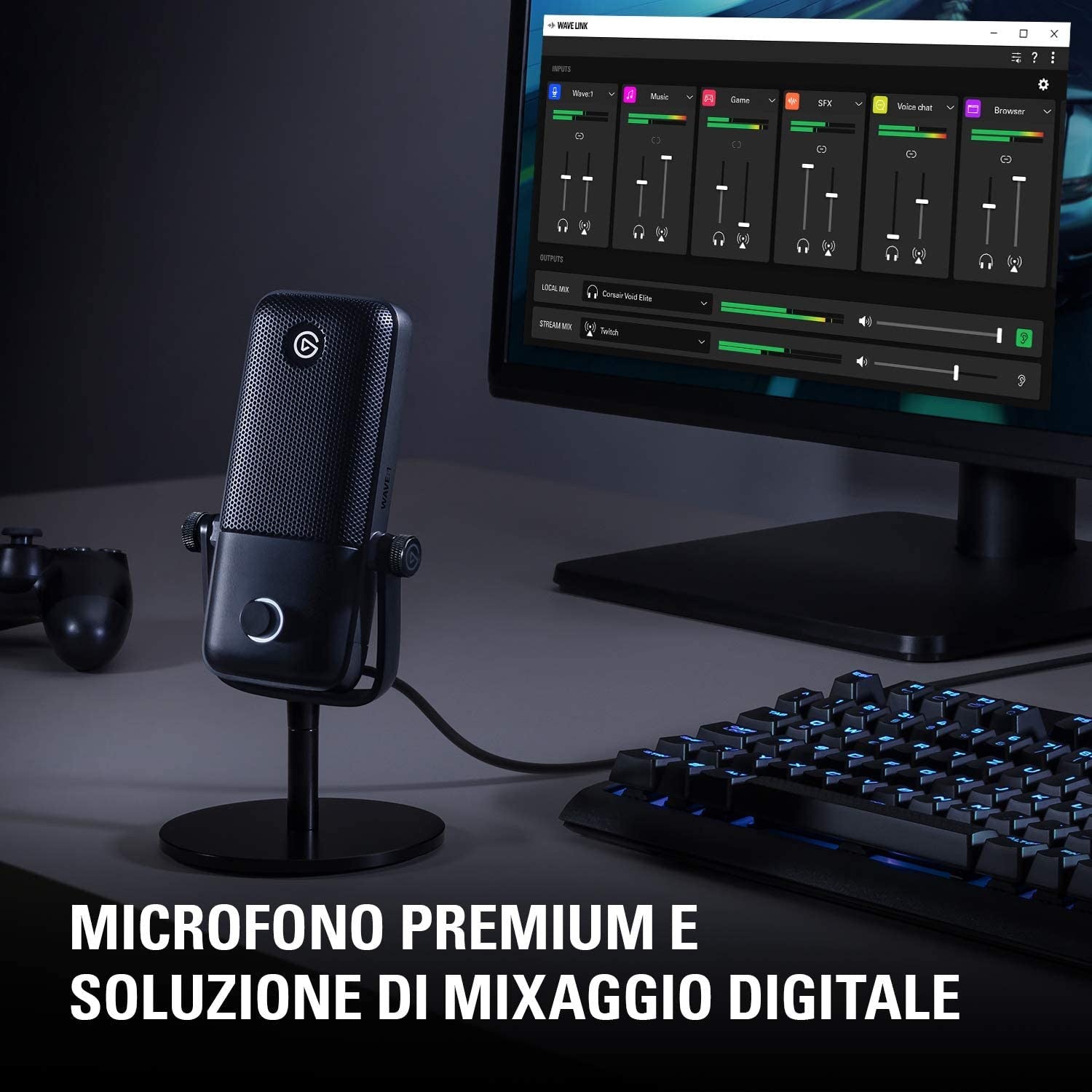ELGATO WAVE:1 Microfono GARANZIA ITALIA POLYPHOTO 2 ANNI