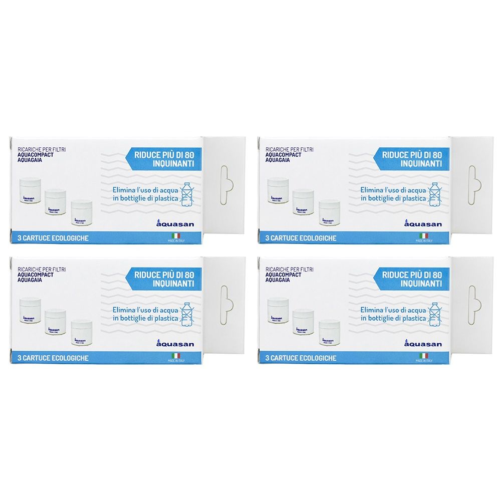 Aquasan Filtro Cartuccia Di Ricambio Aquacompact Kit 12 Filtri 12000 Litri