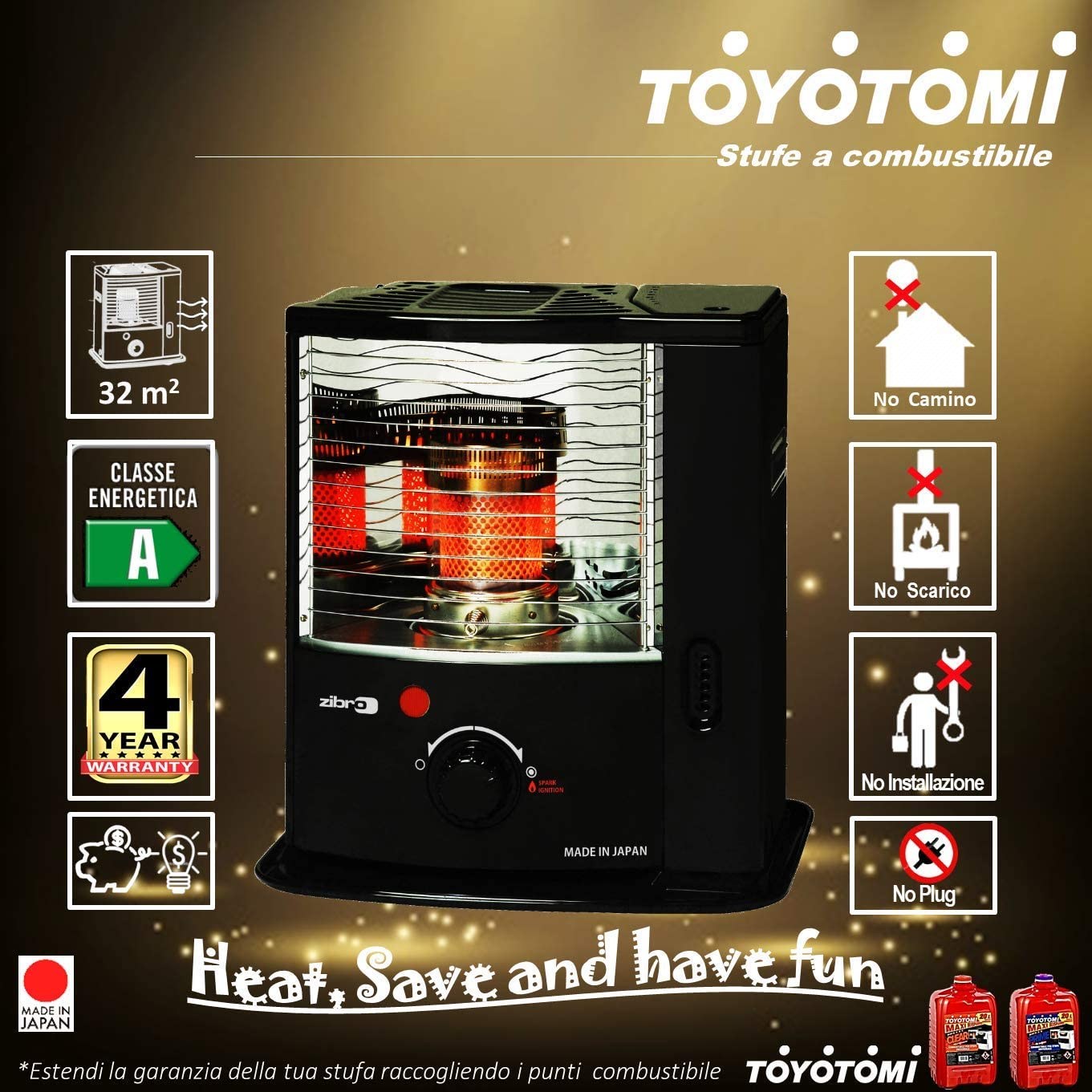 Zibro RS 2222 Stufa a Combustibile Meccanica, Portatile Con Stoppino Aggiuntivo