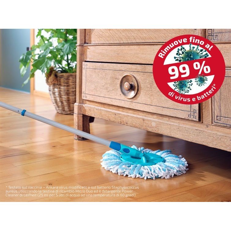Leifheit Set CLEAN TWIST Disc Mop Mobile Ergo + Testina sostitutiva IN OMAGGIO