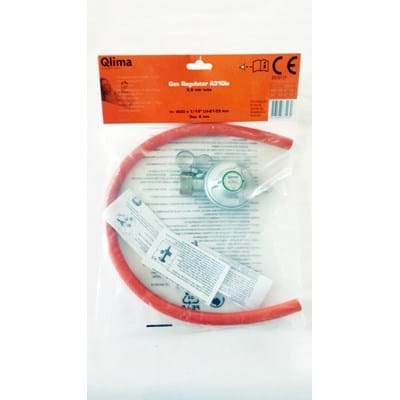 Qlima Stufa A Gas Da Interno 3,4 KW Effetto Camino GH8034 Black Regolatore Gas Qlima Incluso