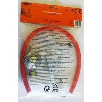 Qlima Stufa A Gas Da Interno 3,4 KW Effetto Camino GH8034 Black Regolatore Gas Qlima Incluso