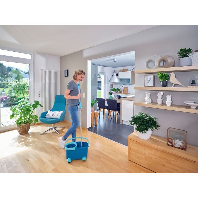 Leifheit Set CLEAN TWIST Disc Mop Mobile Ergo + Testina sostitutiva IN OMAGGIO