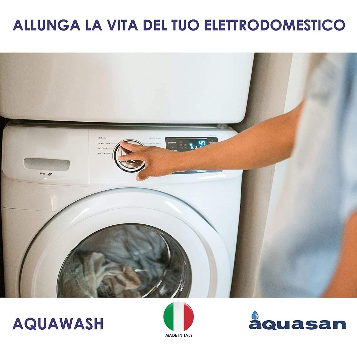 Aquasan Filtro Anticalcare e Antisabbia Aquawash Per Lavatrici e Lavastovliglie Confezione da 1