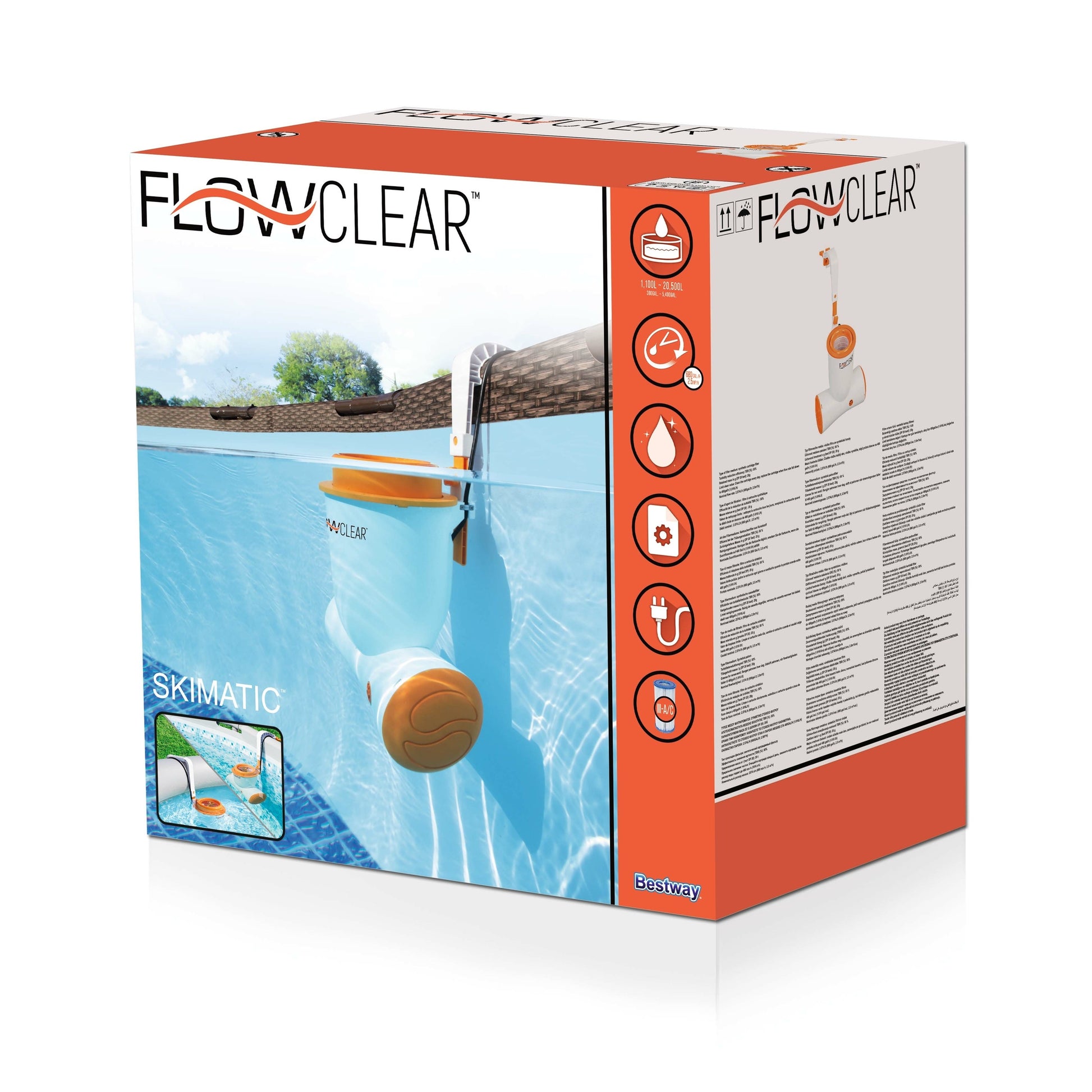 Bestway 58462 Skimmer Pompa Filtraggio Skimatic Da 2.574 L/h