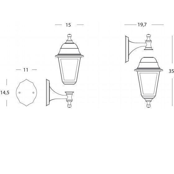 Sovil APPLIQUE UP & DOWN E27 IN RESINA