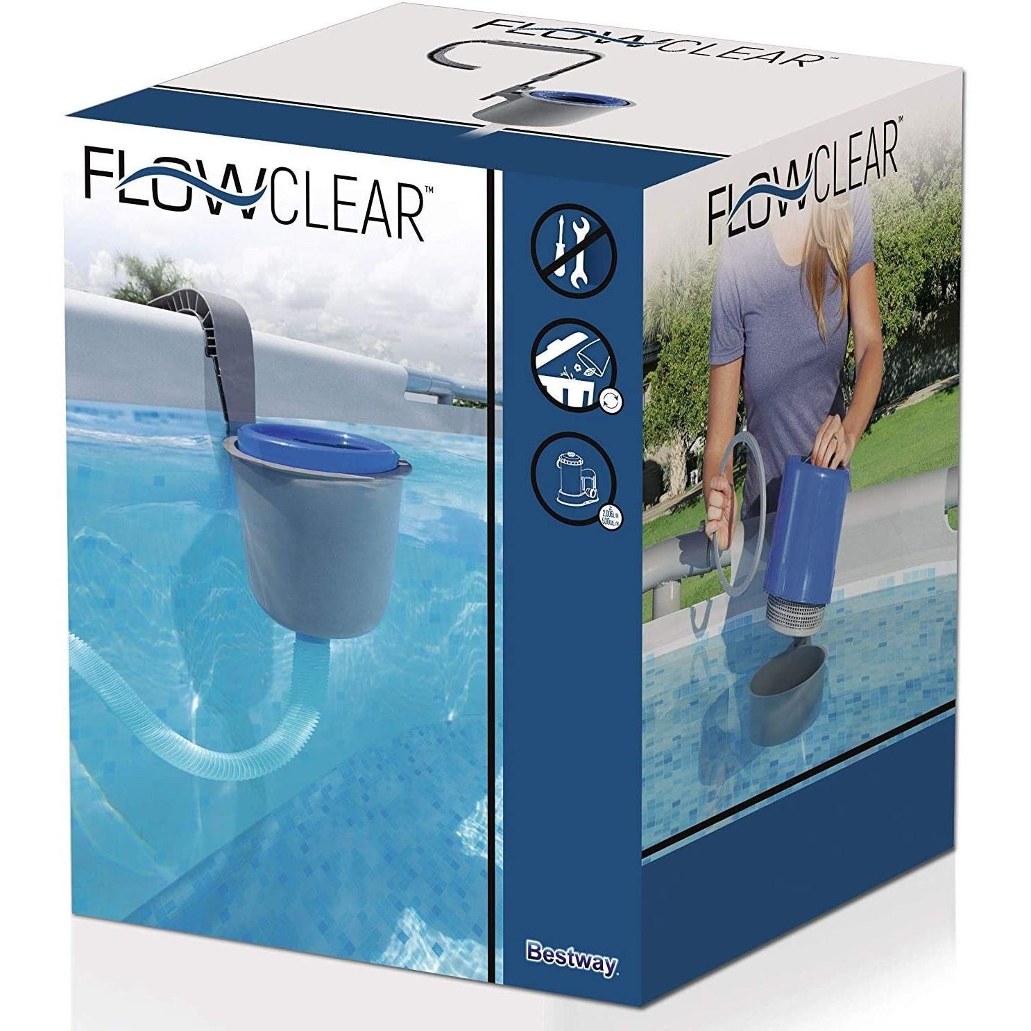 Bestway 58233 Skimmer Da Parete Funziona Con Pompe Da 2.006 L/h In Su