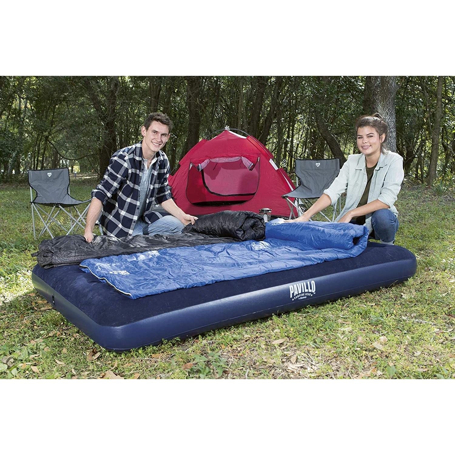 Bestway 67002 Letto Gonfiabile Airbed Blu Floccato