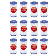 Bestway 58012 Cartuccia di Ricambio per Pompa Filtro Da 5.678 L/h Tipo III o Intex 29000 Mod.A Offerta 12 Filtri